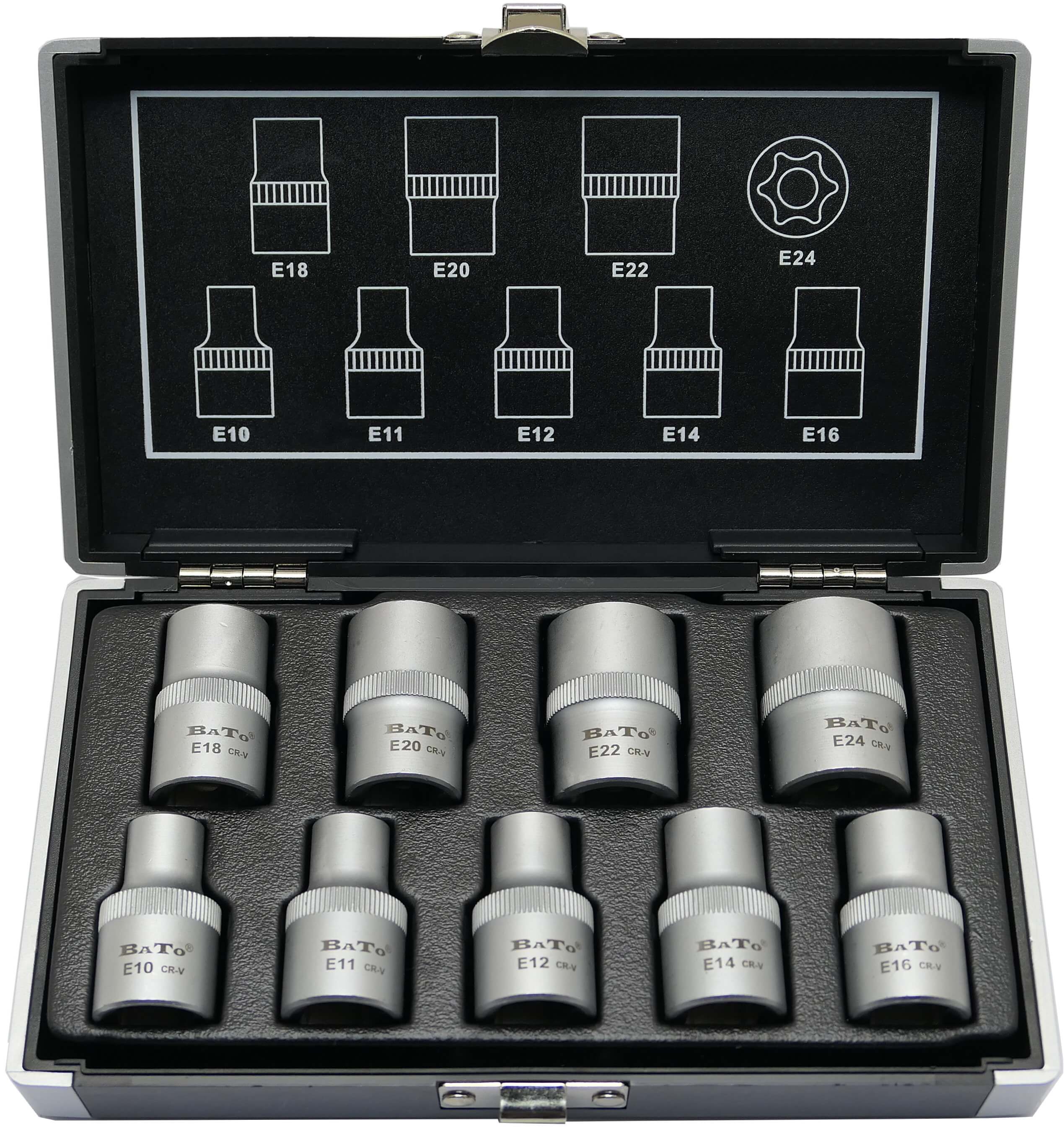 Hylssats 1/2" Torx E10 - E24 9-delar