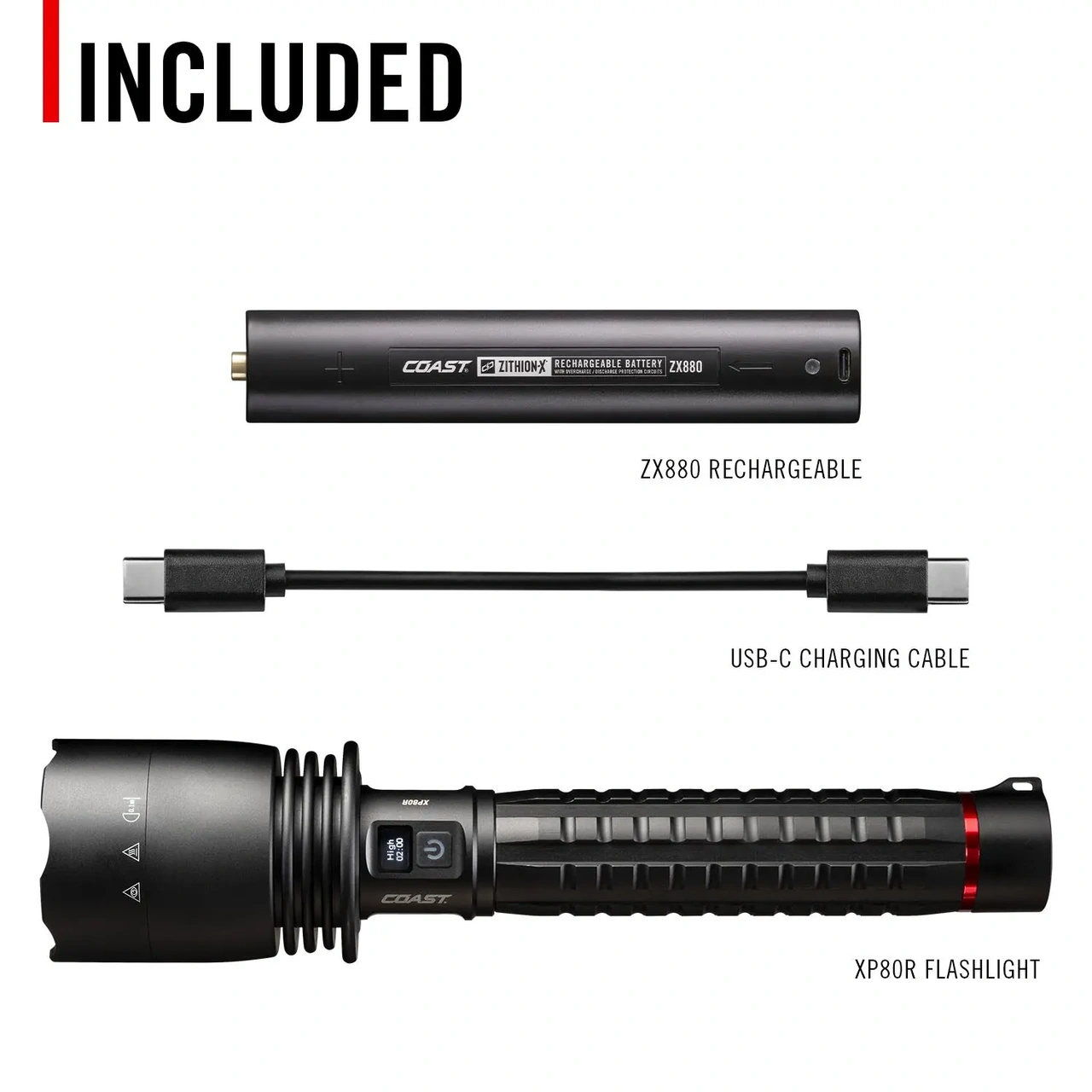 Stavlampa COAST XP80R - 15000 lm / Laddbar