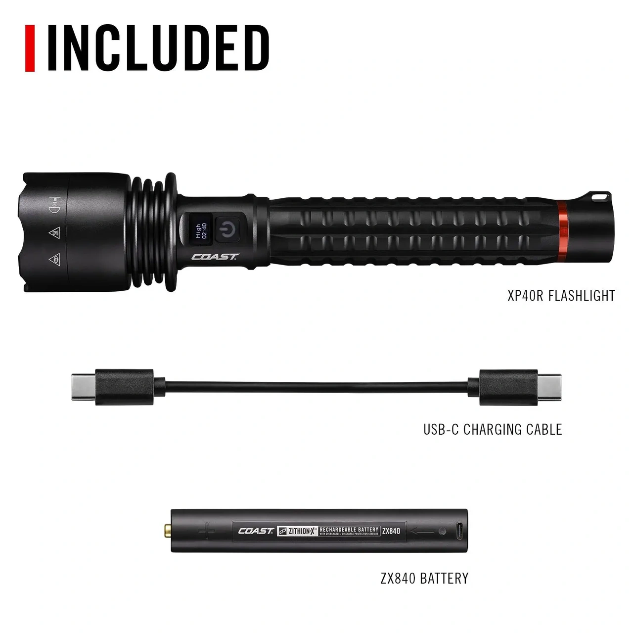 Stavlampa COAST XP40R - 8000 lm / Laddbar