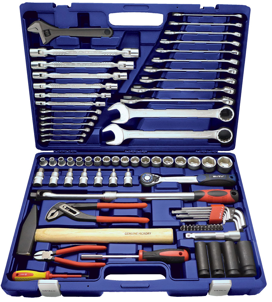 Verktygssats 1/2" med hylsor och handverktyg 83-delar
