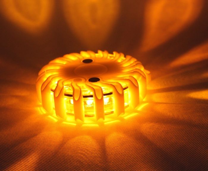 Varningslampa/blixtljus LED puck 6-pack