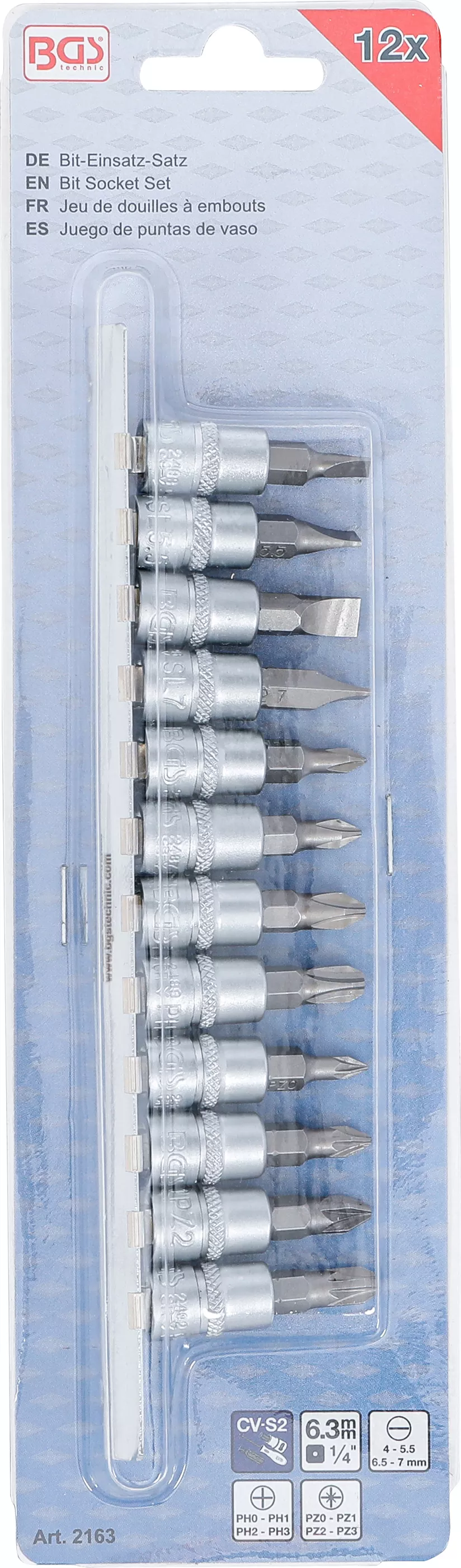 Bit-Insats-sats | 6,3 mm (1/4") | Spår, Krysspår PH / PZ | 12 delar