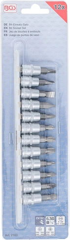 Bit-Insats-sats | 6,3 mm (1/4") | Spår, Krysspår PH / PZ | 12 delar