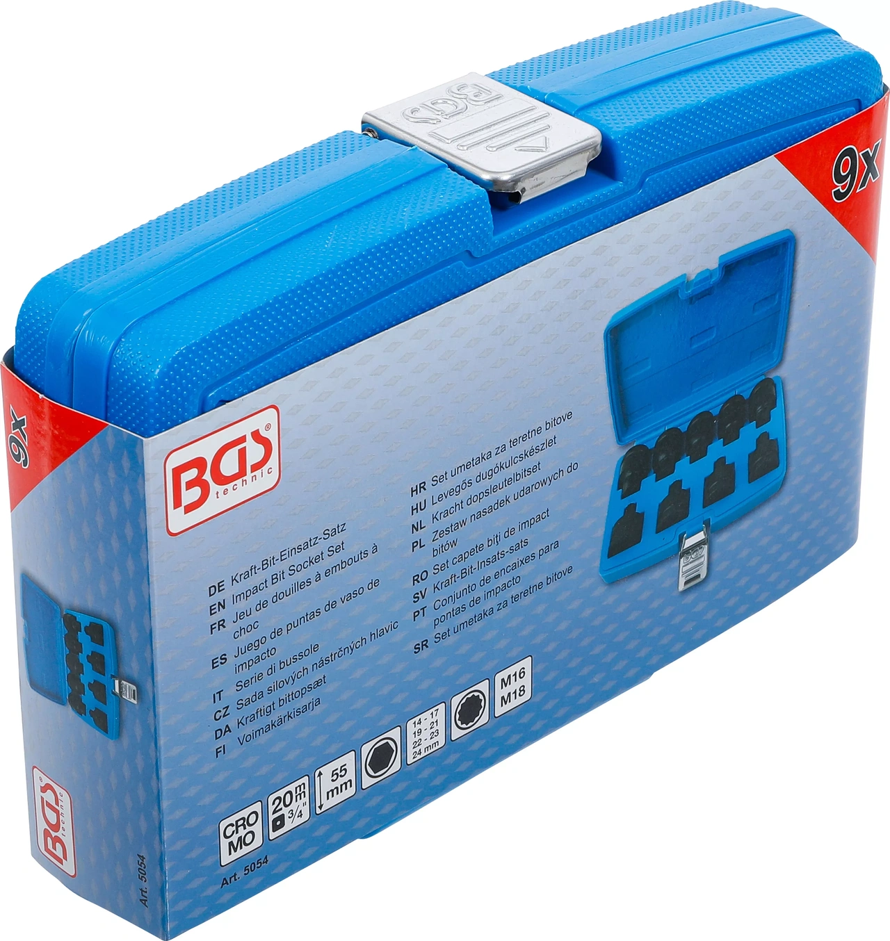 Kraft-Bit-Insats-sats | 20 mm (3/4") | Inre sexkant, Inre mångtandad (för XZN) | 9 delar