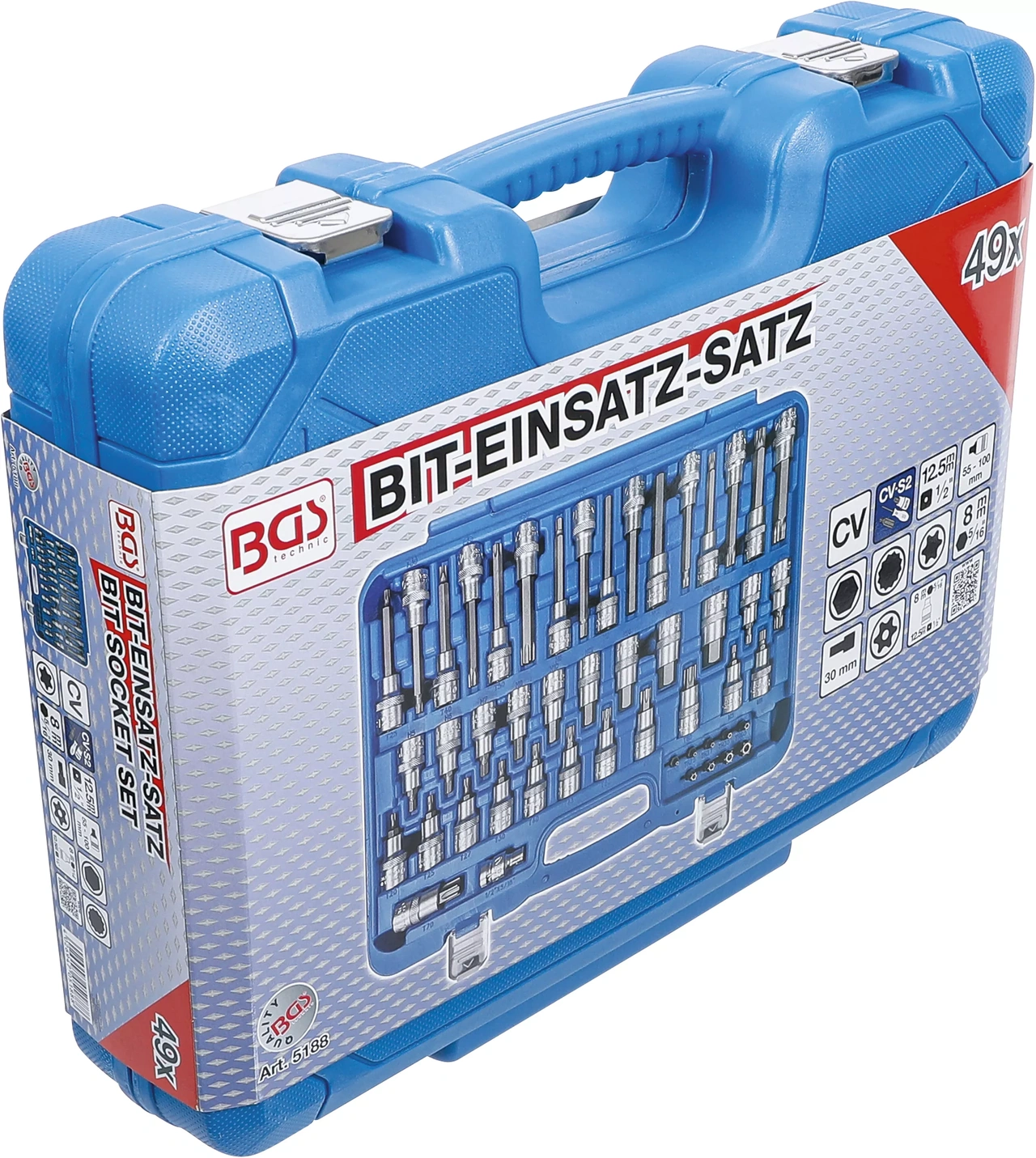 Bit-Insats-sats | 12,5 mm (1/2"), 8 mm (5/16") | 49 delar