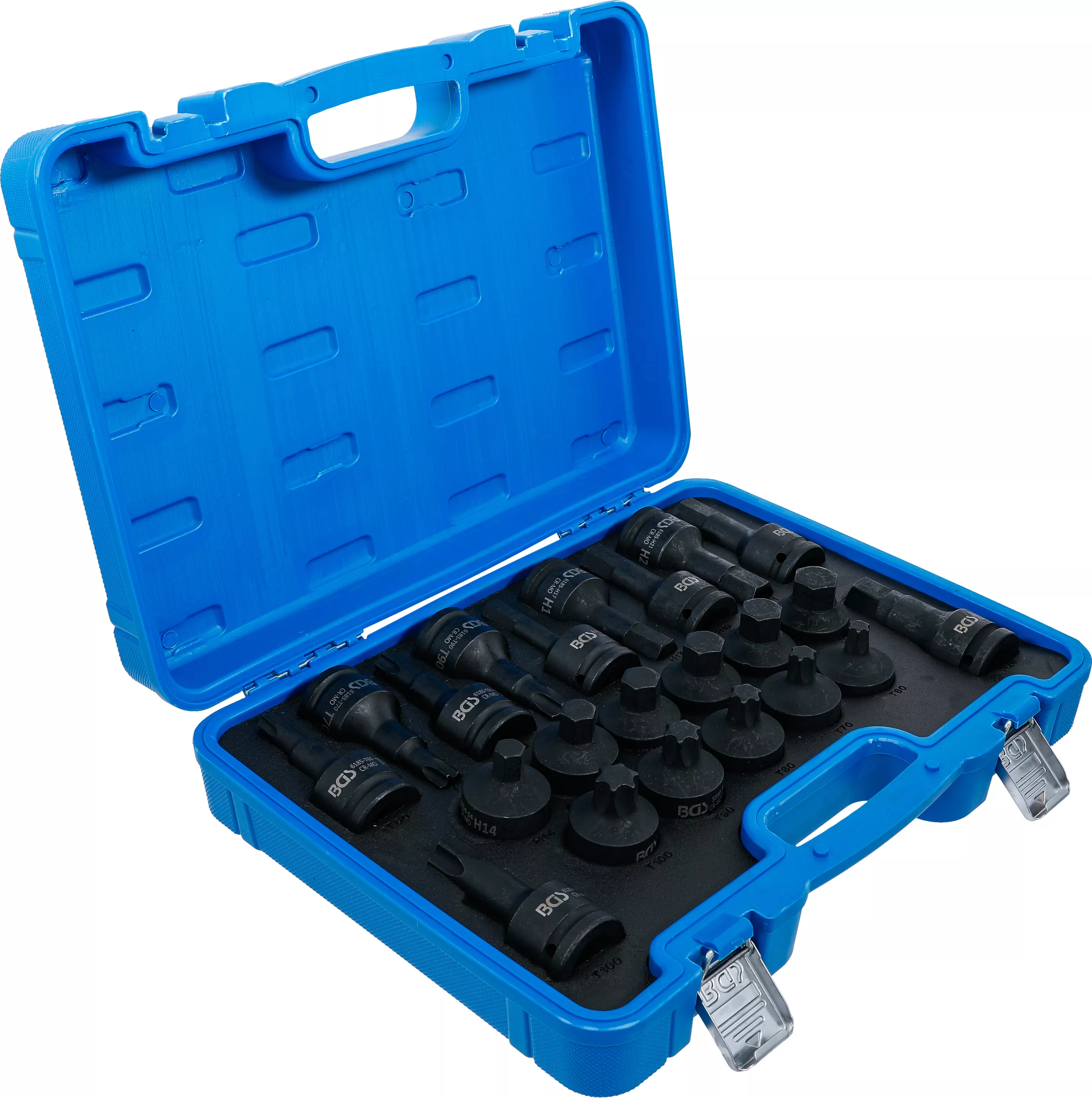 Kraft-Bit-Insats-sats | 20 mm (3/4") | Inre sexkant, T-Profil (för Torx) | 22 delar