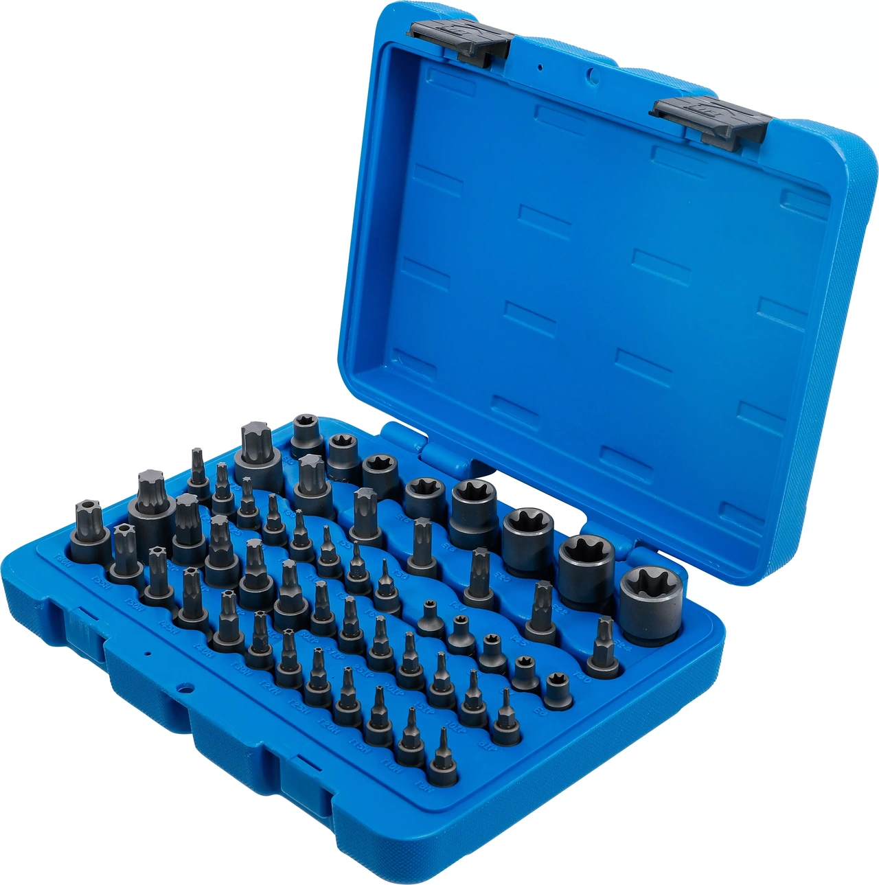 Sats med bits-insatser och hylsnyckelinsatser | E-profil / T-profil (för Torx) / T-profil (för Torx) med borrhål / TP-profil (för Torx Plus) | 52 delar