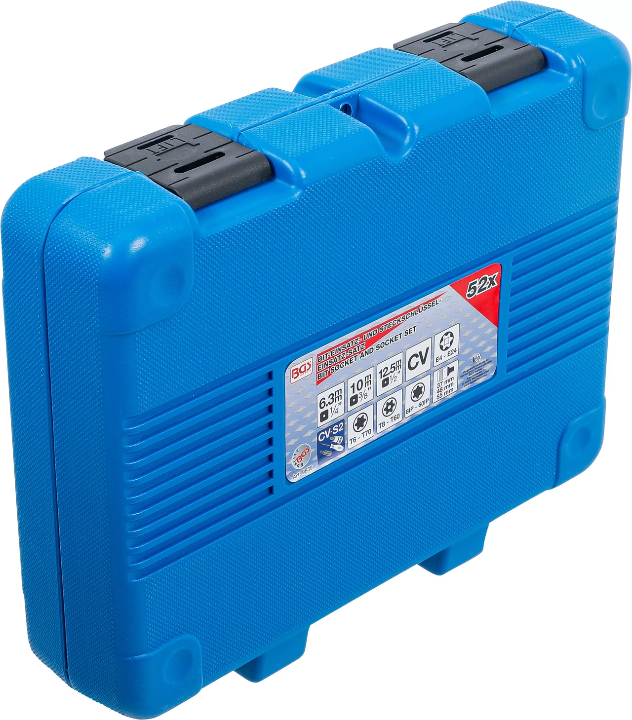 Sats med bits-insatser och hylsnyckelinsatser | E-profil / T-profil (för Torx) / T-profil (för Torx) med borrhål / TP-profil (för Torx Plus) | 52 delar