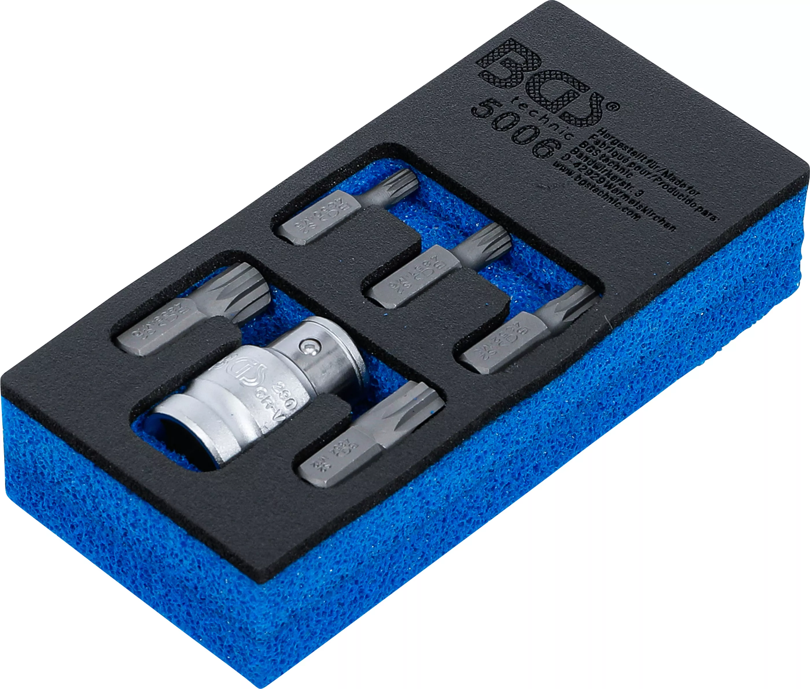 Skruvmejsel-Bit-sats | Yttre sexkant 10 mm (3/8") | Inre mångtandad (för XZN) | 6 delar