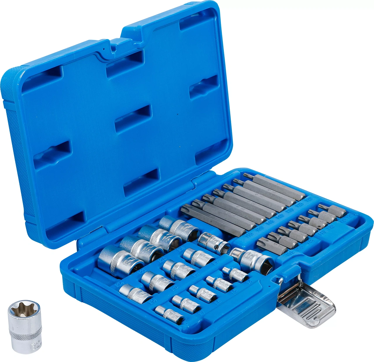 Bit- och Hylsnyckel-sats | E-Profil / T-Profil (för Torx) | 30 delar