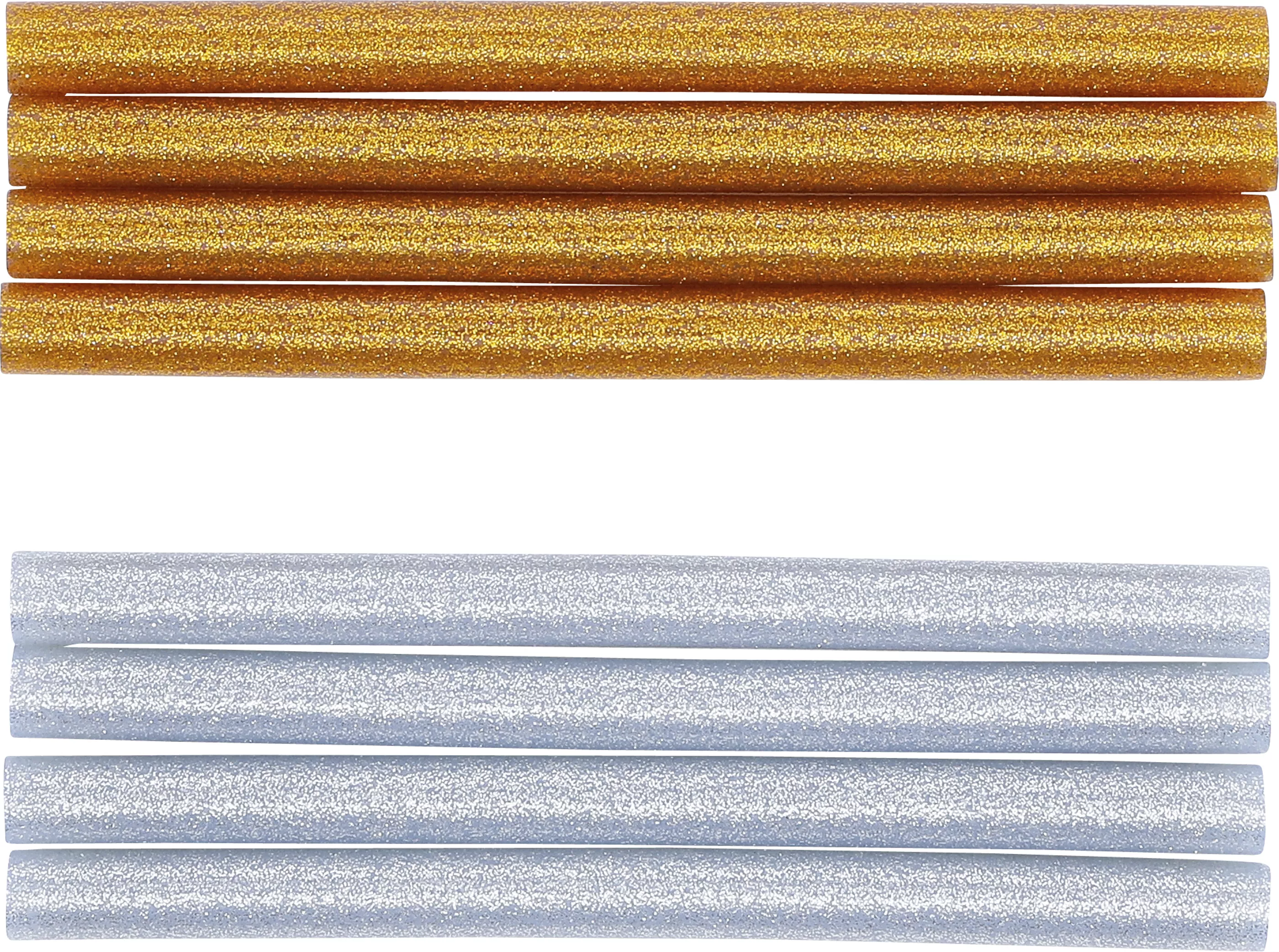 Smältlim-patroner | Guld/silver-metallic | Ø 11 mm, 150 mm | 8 delar