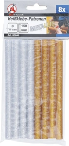 Smältlim-patroner | Guld/silver-metallic | Ø 11 mm, 150 mm | 8 delar