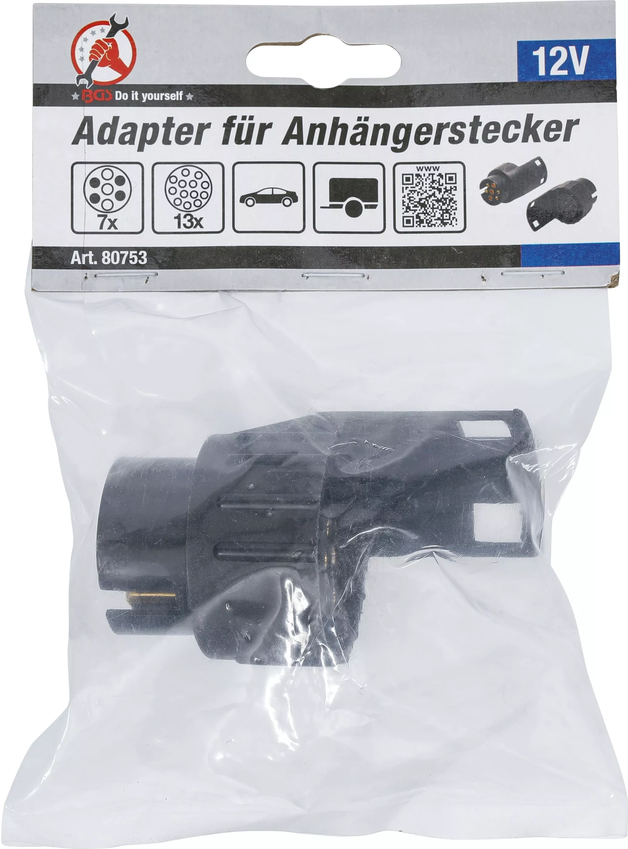Adapter för släpvagnskontakt 12 V | 7-polig till 13-polig