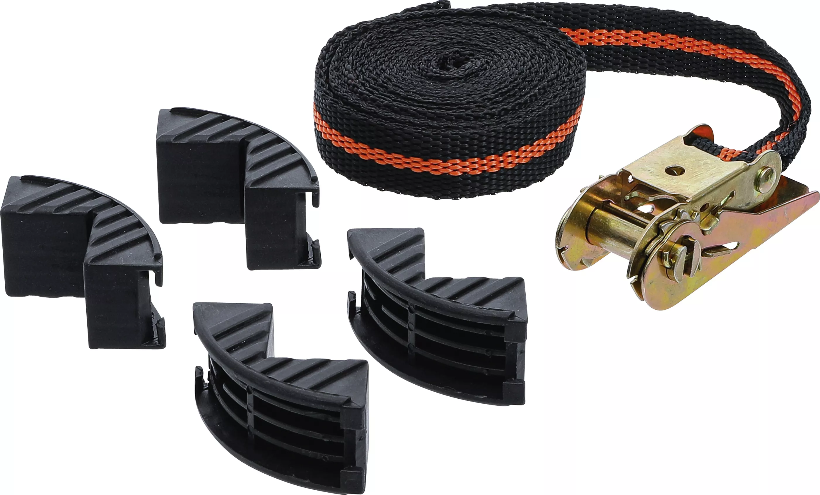 Spännband med 4 skyddsbackar 5m x 25mm, 250kg