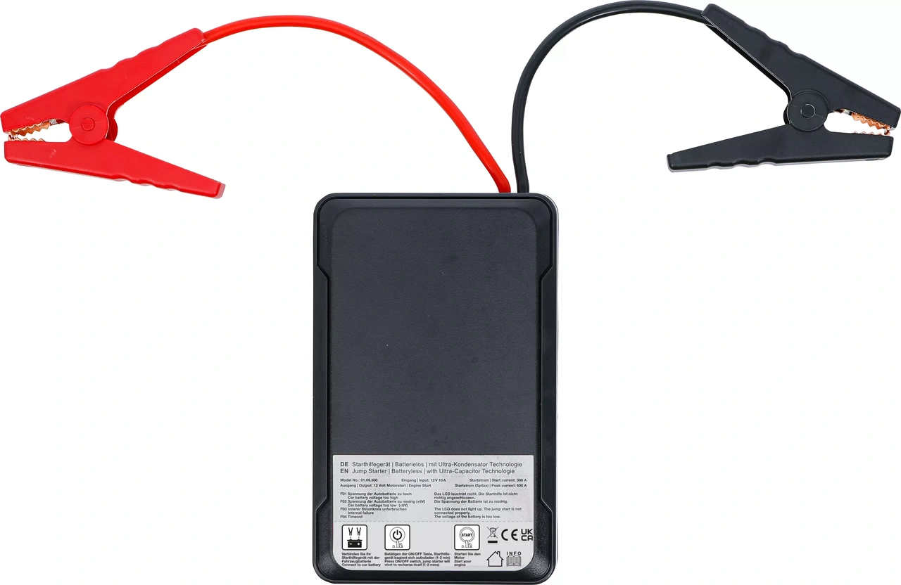 Starthjälp | Batterilös | med Ultra-kondensatorteknik | 12 V / 300 A / 600 A