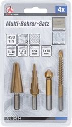 Multi-Borr-Sats | HSS-G | titan-nitrerat | 4 delar