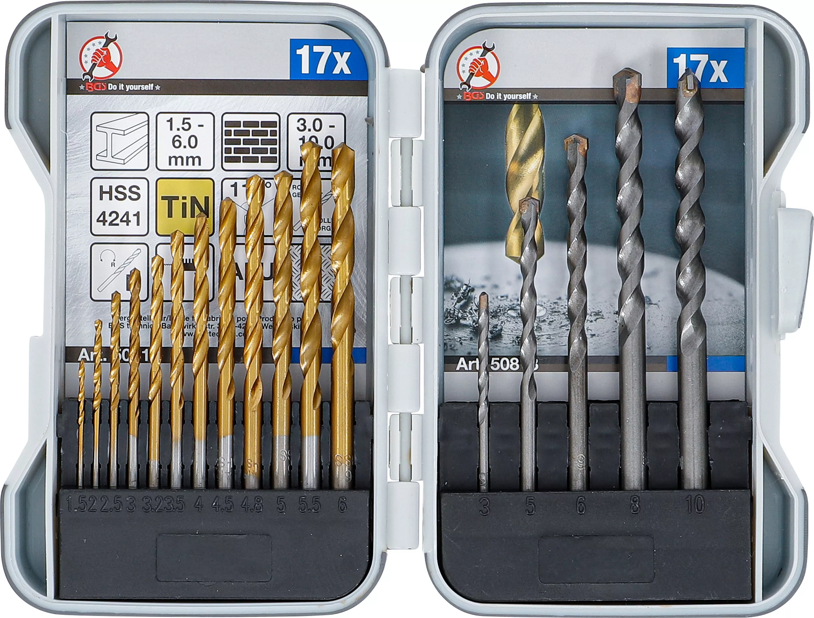 Kombi-Borr-sats | 1,5 - 10 mm | 17 delar