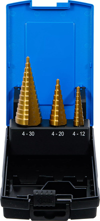 Stegborrsats HSS TiN Ø 4-30mm 3-delar