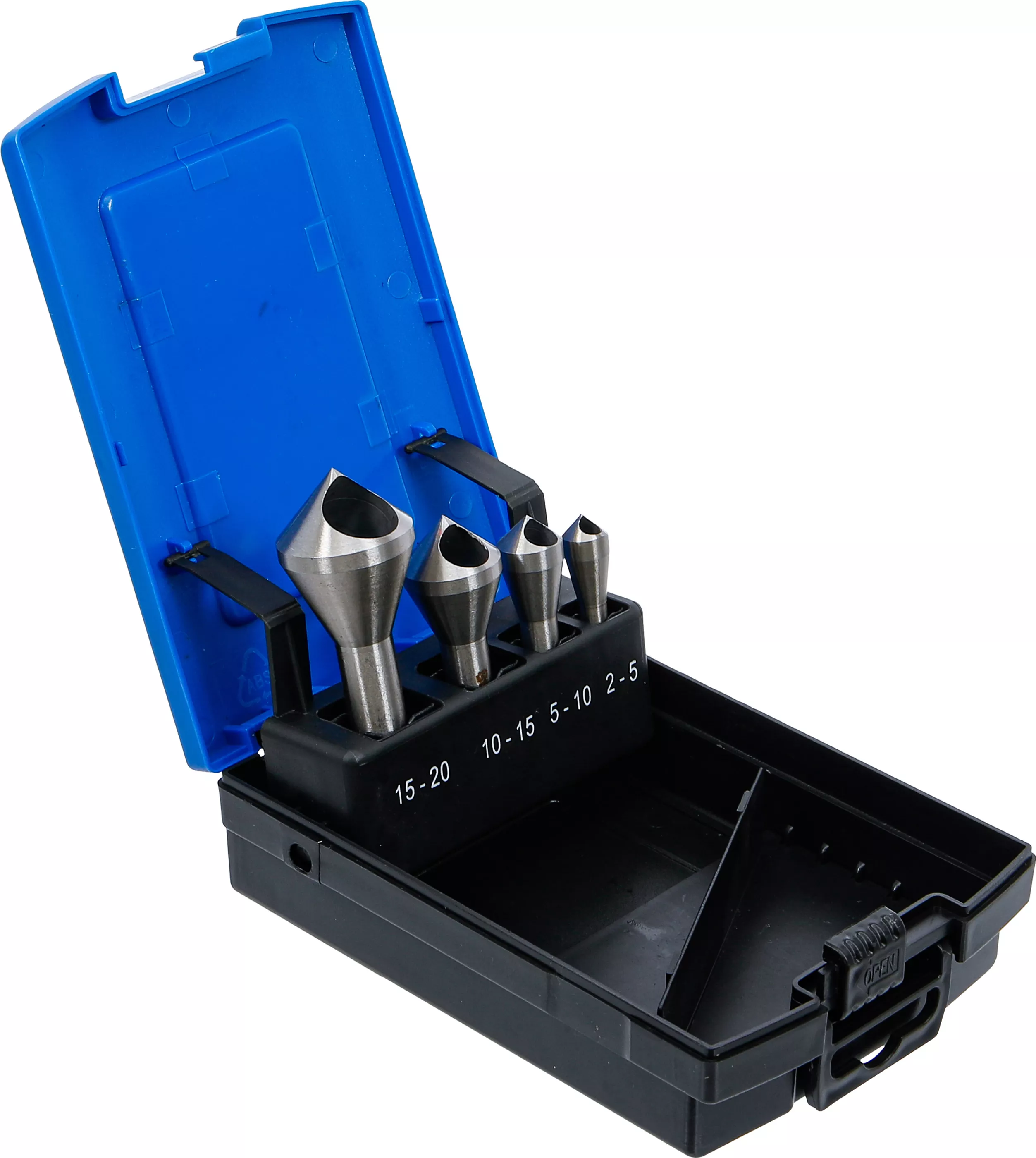 Försänkarsats HSS med gradhål Ø 2-20mm 4-delar