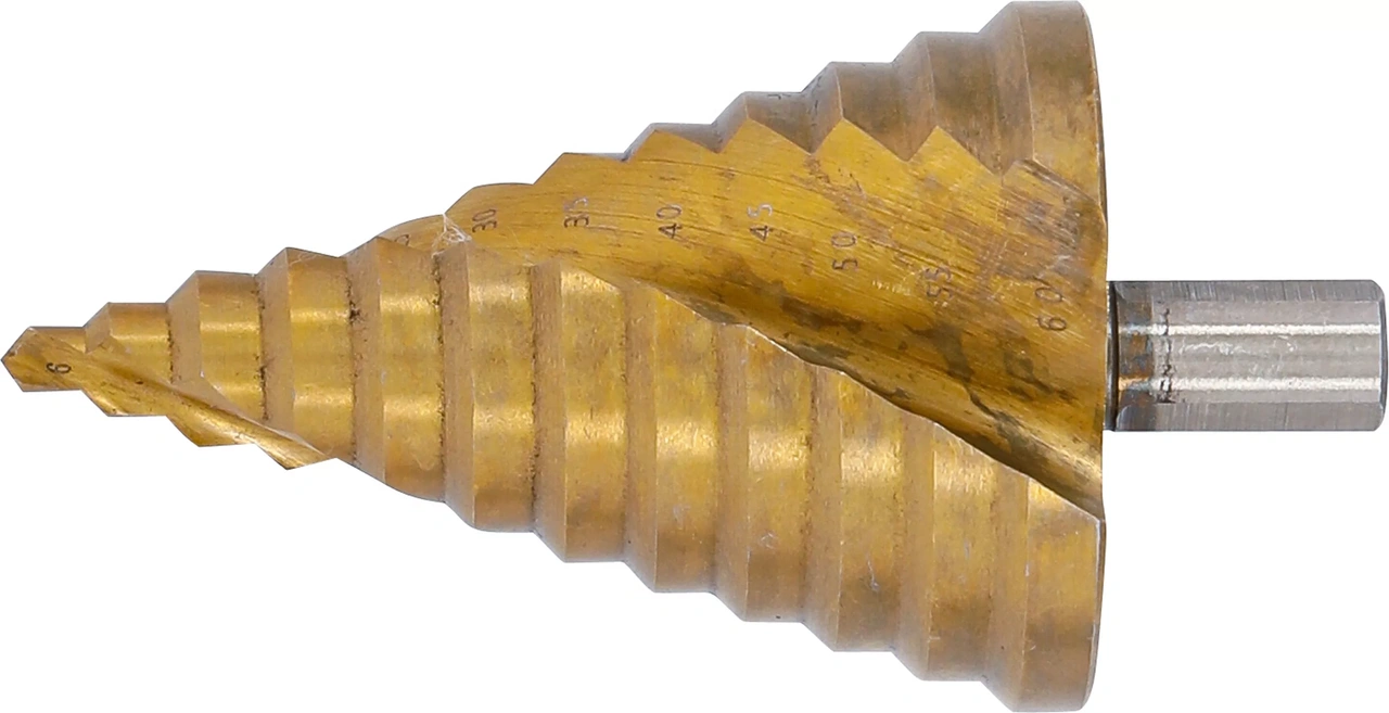 Stegborr HSS med spiralspår TiN Ø 6-60mm