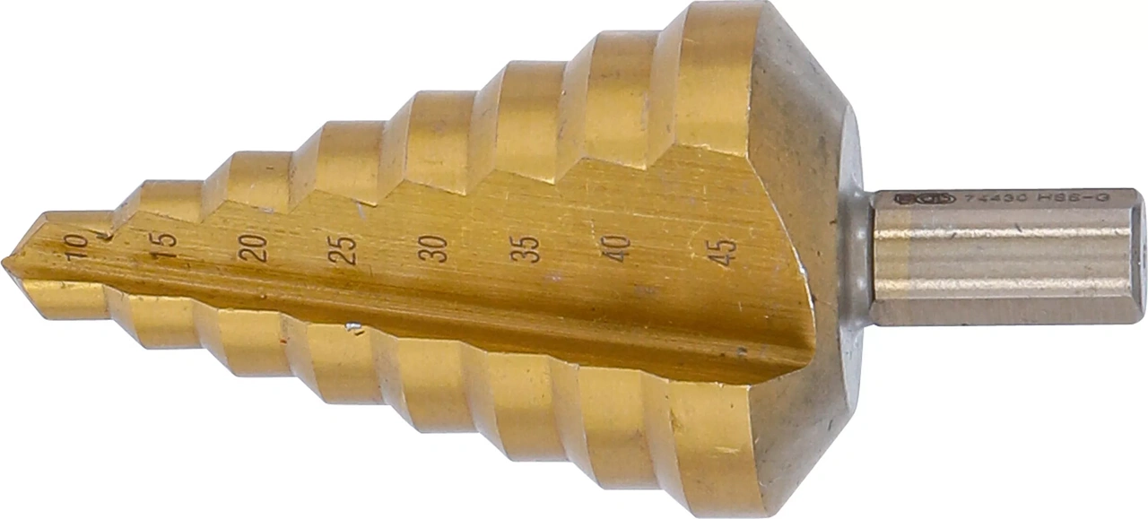 Stegborr HSS med spiralspår TiN Ø 10-45mm