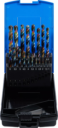 Spiralborrsats HSS 1-10mm 19-delar