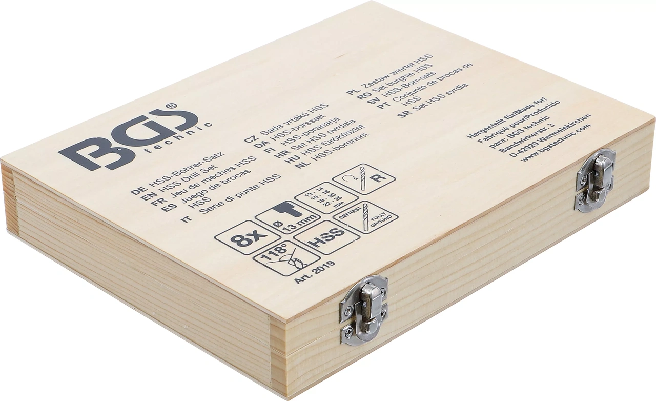 Borrsats HSS med nersvarvat fäste 13-25 mm 8-delar