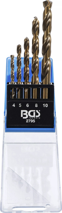 Spiralborr-sats | HSS | 4 - 10 mm | 5 delar
