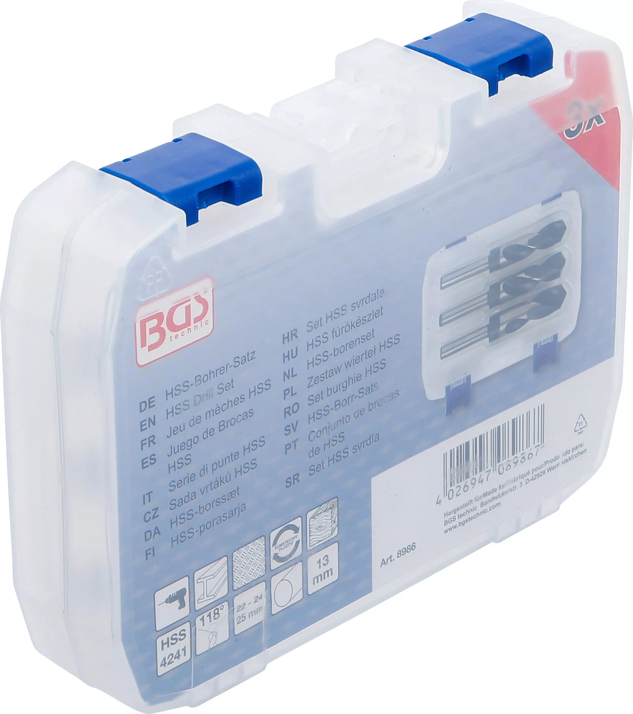 HSS-Borr-Sats | 22 - 24 - 25 mm | 3 delar