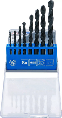 HSS-Spiralborr-sats | 3 - 10 mm | 8 delar