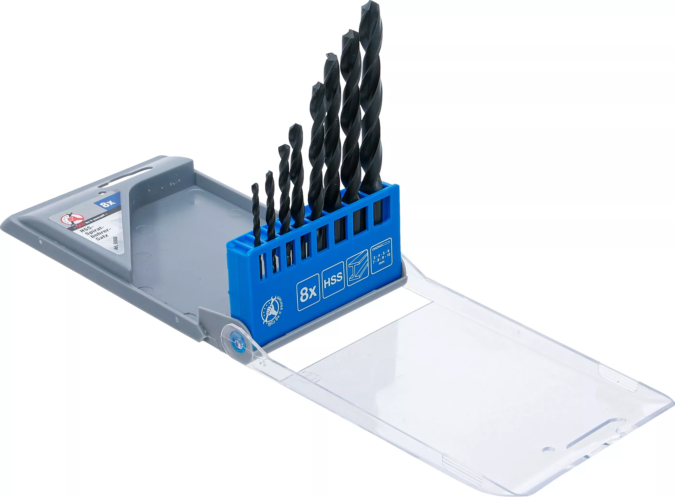 HSS-Spiralborr-sats | 3 - 10 mm | 8 delar