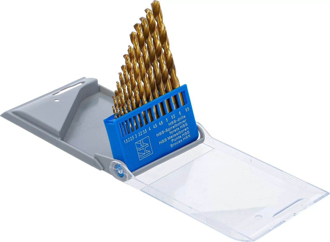 HSS-Spiralborr-sats | titan-nitrerat | 1,5 - 6,5 mm | 13 delar