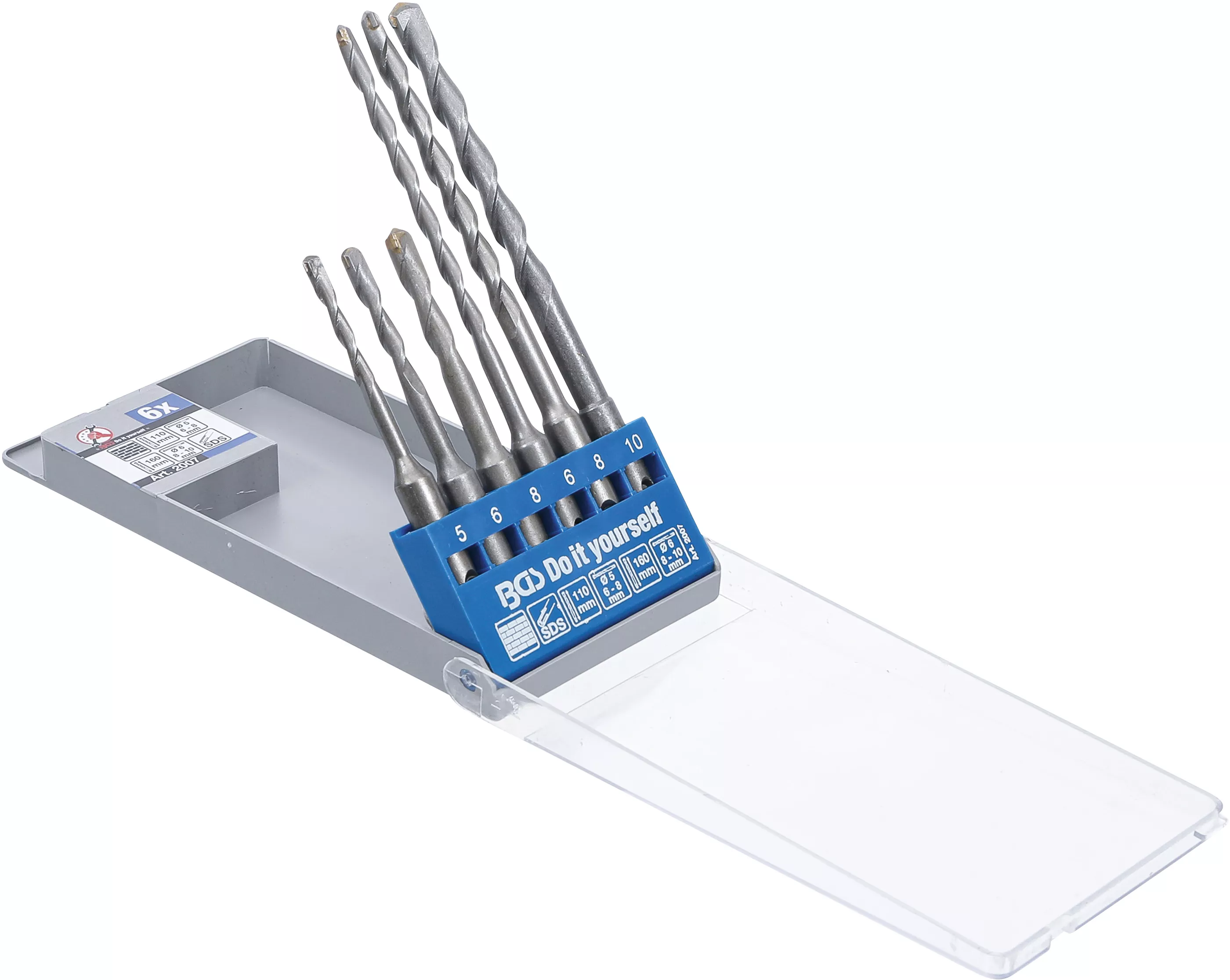 Slagborr-sats | SDS-skaft, hårdmetallspets | 5 - 10 mm | 6 delar