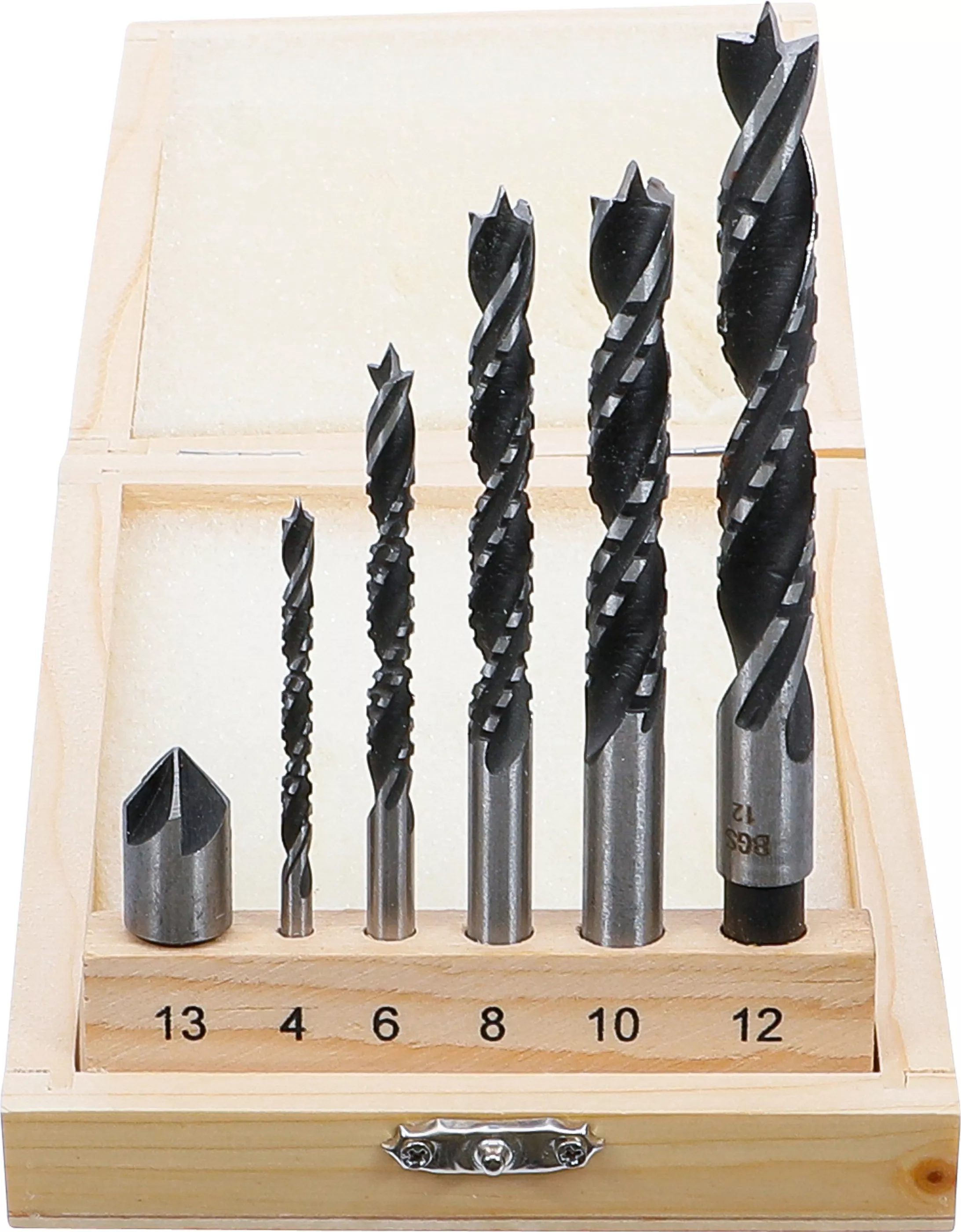 Borrkronor f. trä-Fräsborr-sats | 4 - 12 mm | 6 delar