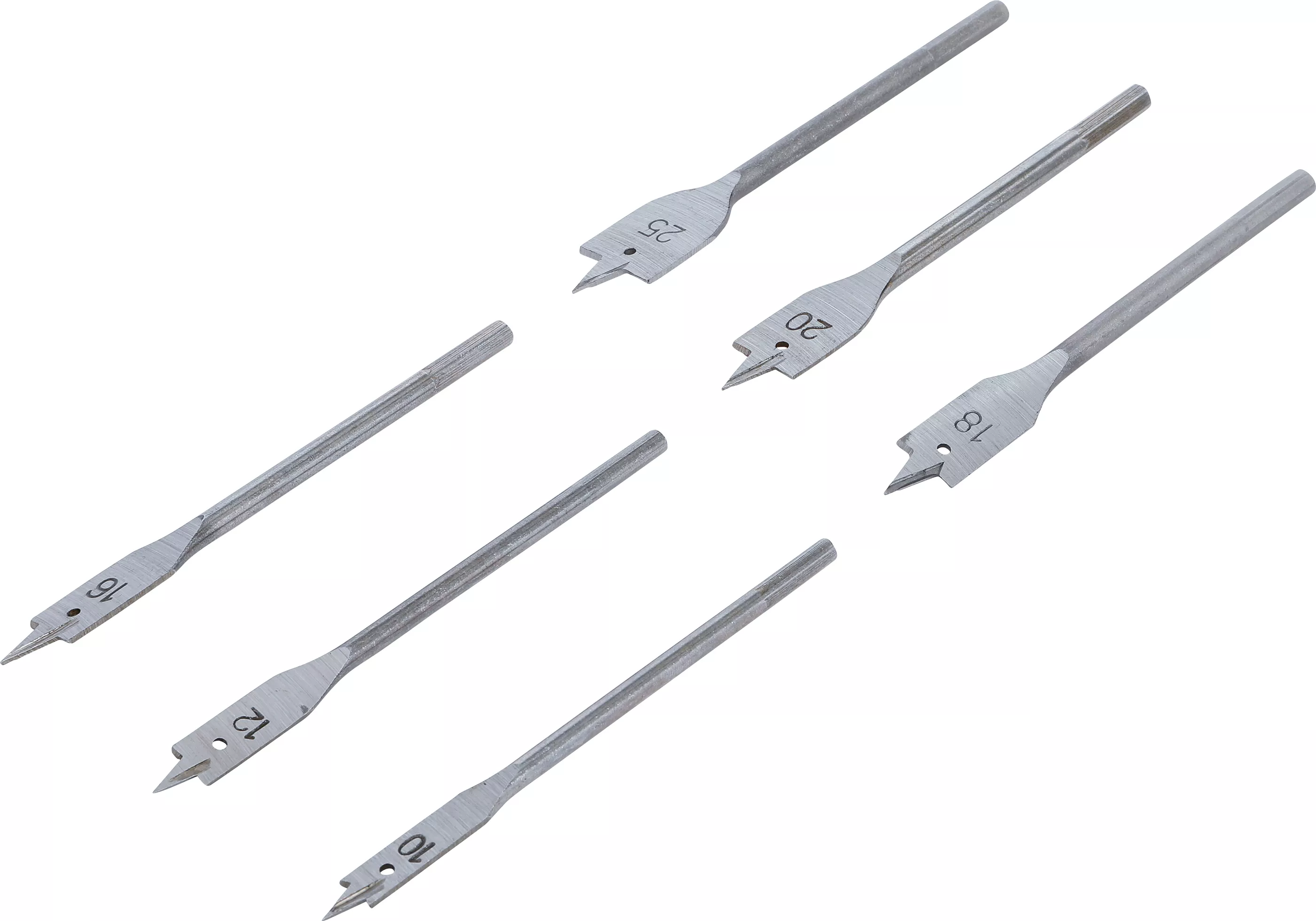 Flatfräsborr-sats | 10 - 25 mm | 6 delar