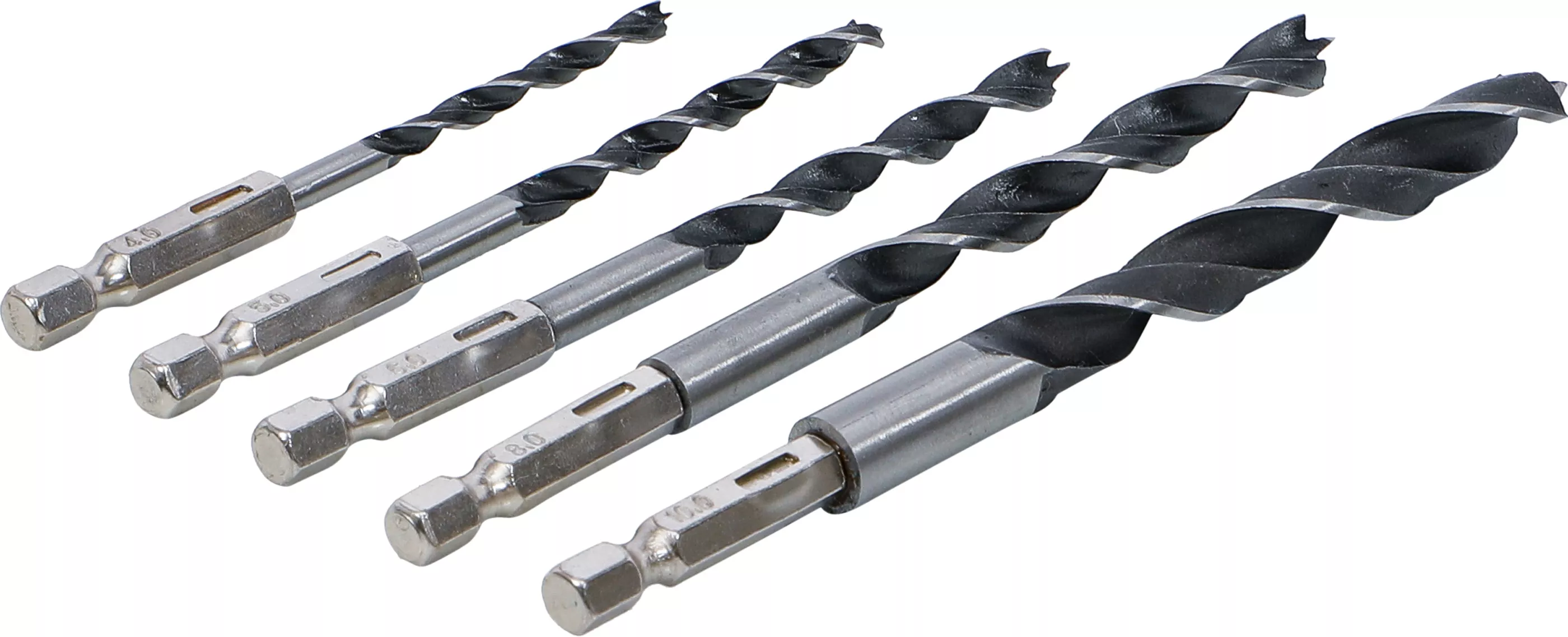 Träborr-sats | 4 - 10 mm | Sexkant | 5 delar