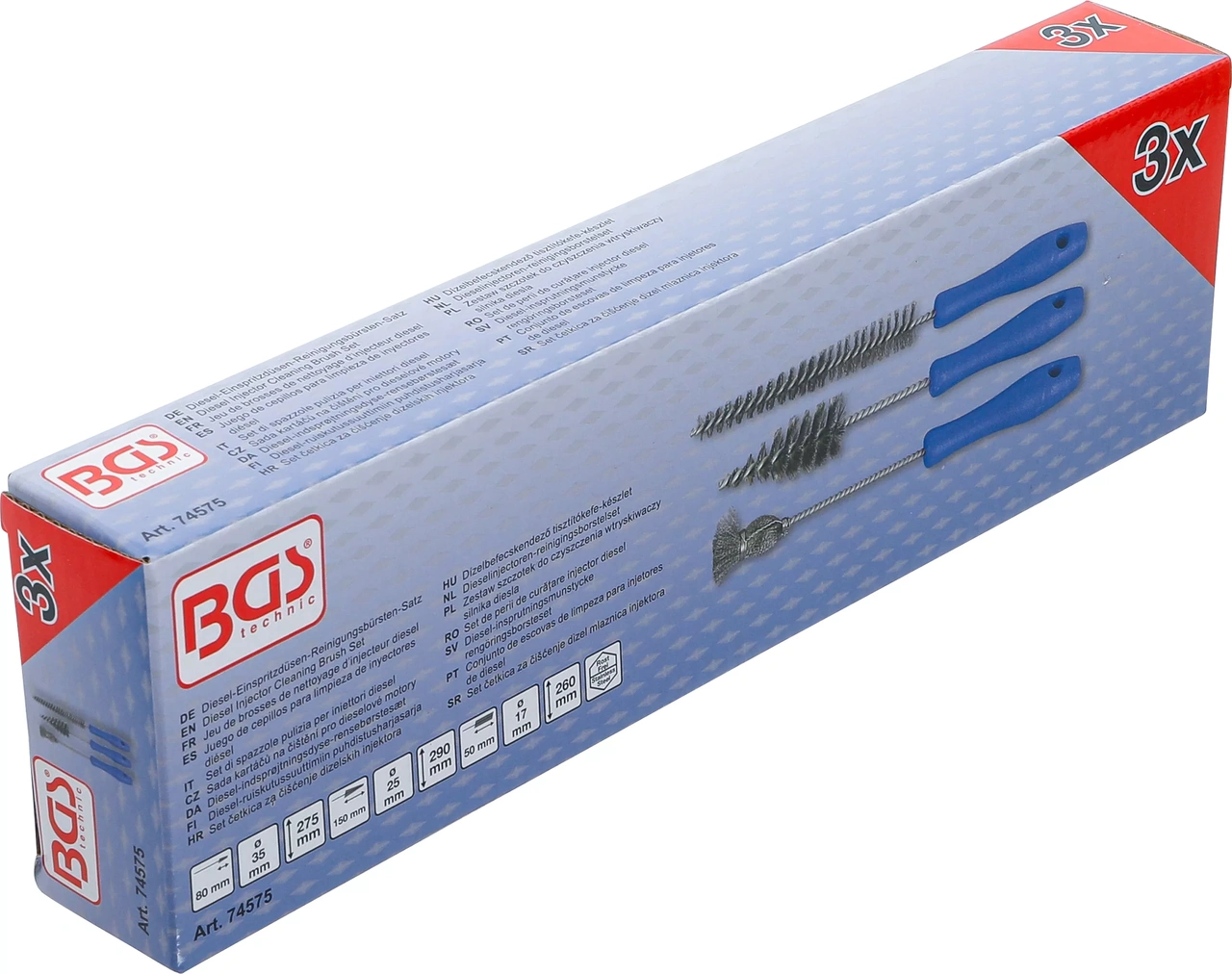 Diesel-insprutningsmunstycke rengöringsborsteset | 3 delar