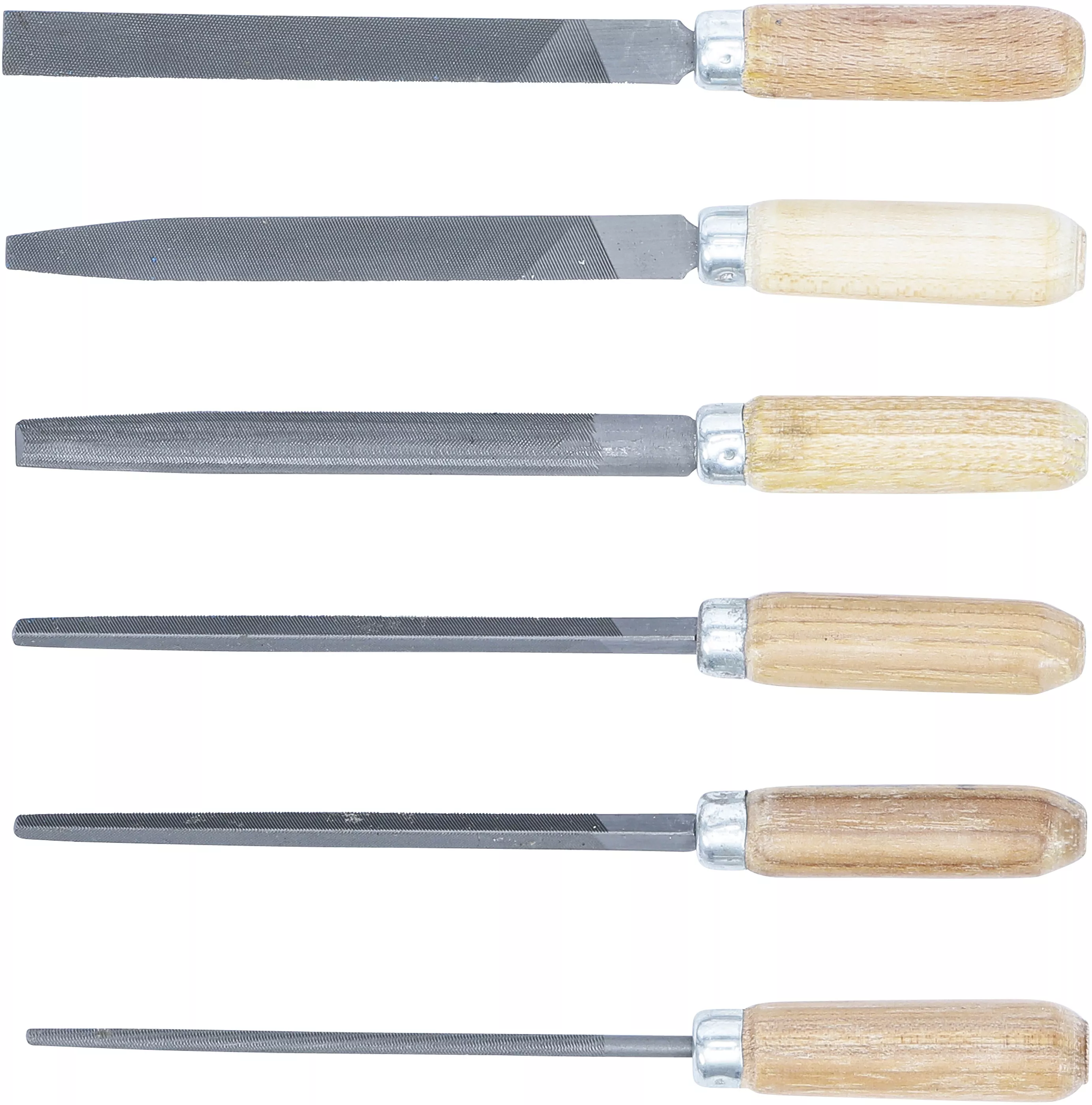 Nyckelfil-sats | Träfi | 100 mm | 6 delar