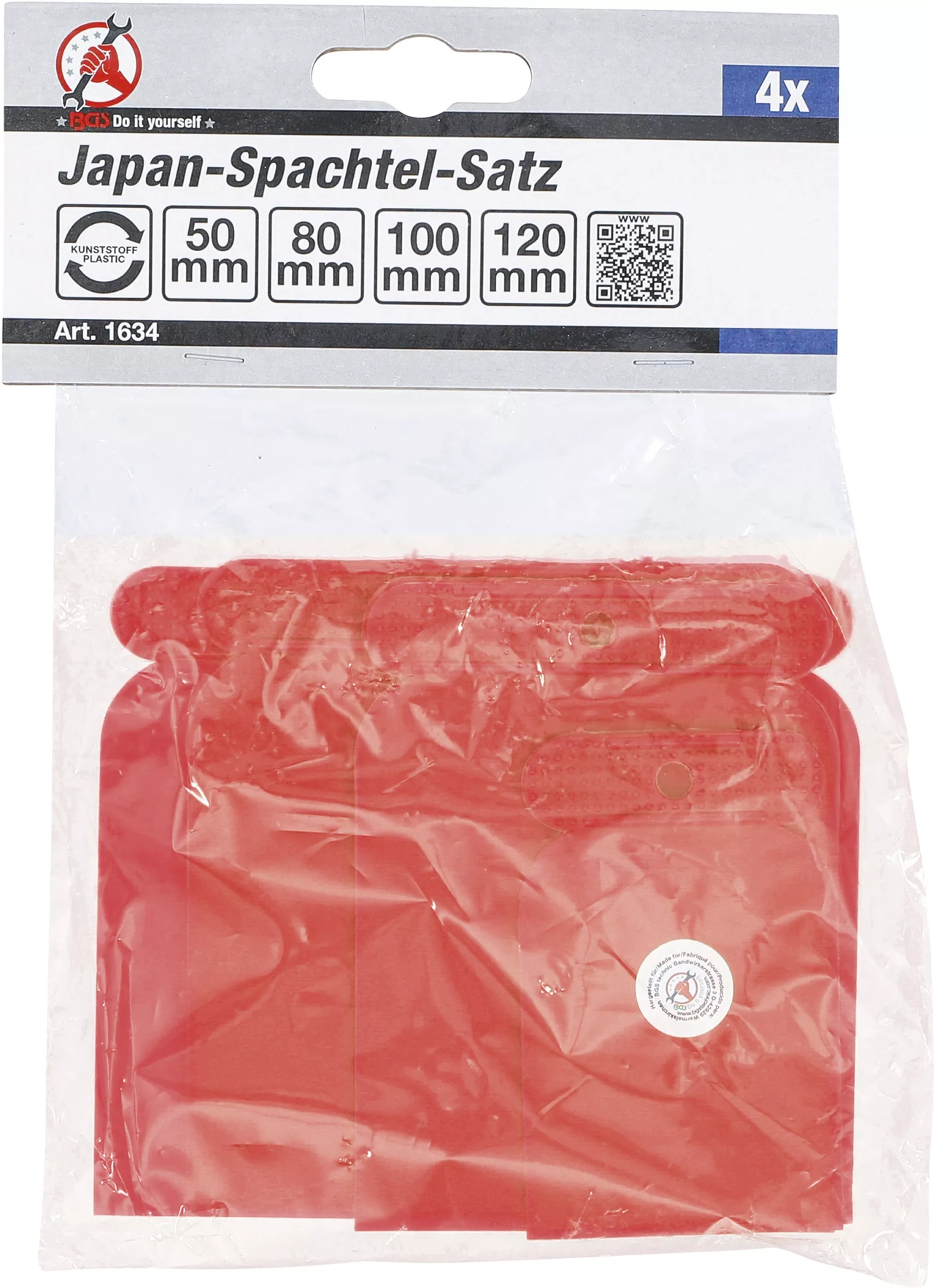Japan-Spackel-sats | Plast | 50 / 80 / 100 / 120 mm | 4 delar