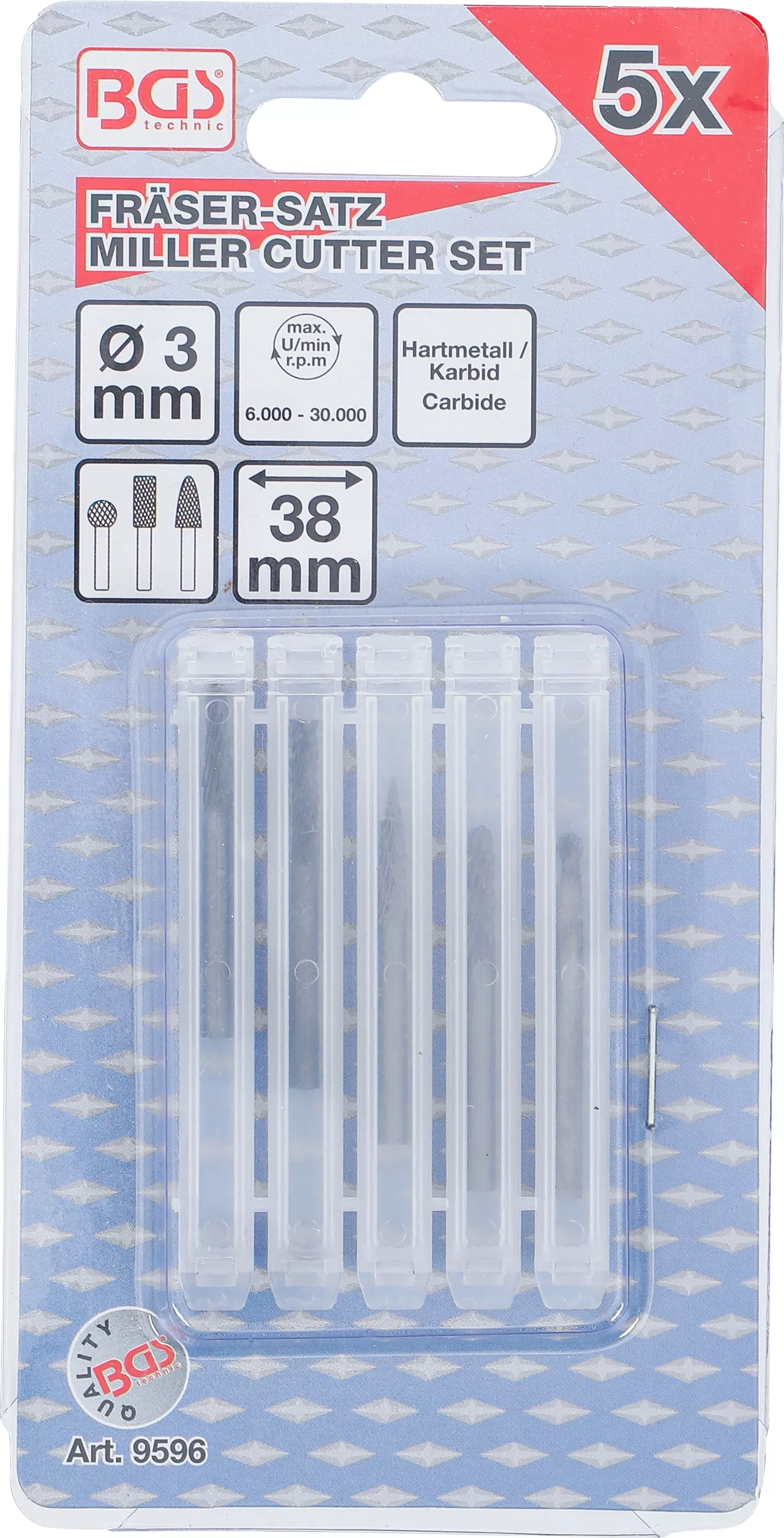 HSS-Fräsverktyg-sats, extra kort | 5 delar