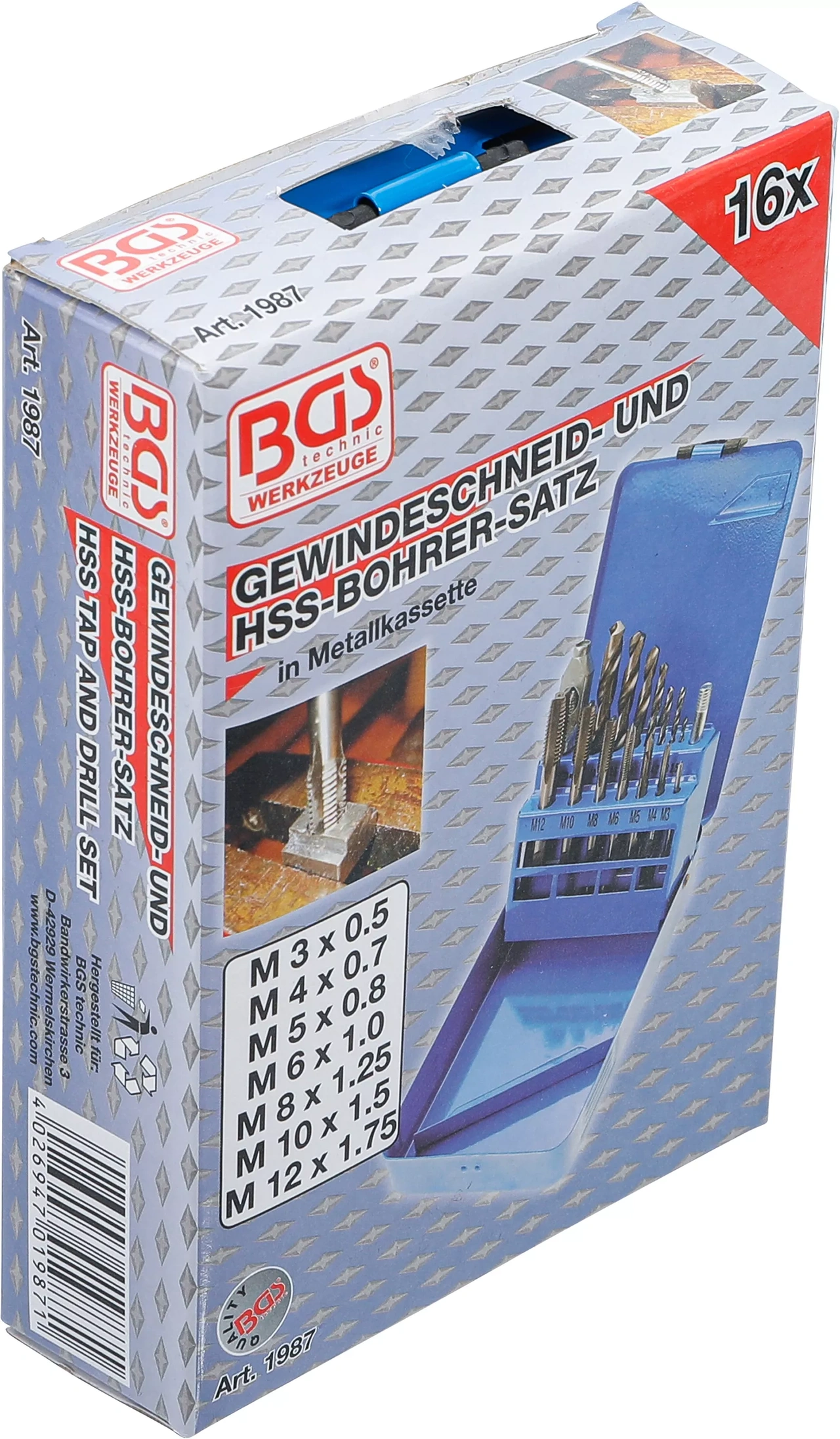 Gäng-/HSS-Tapp-sats | M3 - M12 / 2,5 - 10,2 mm