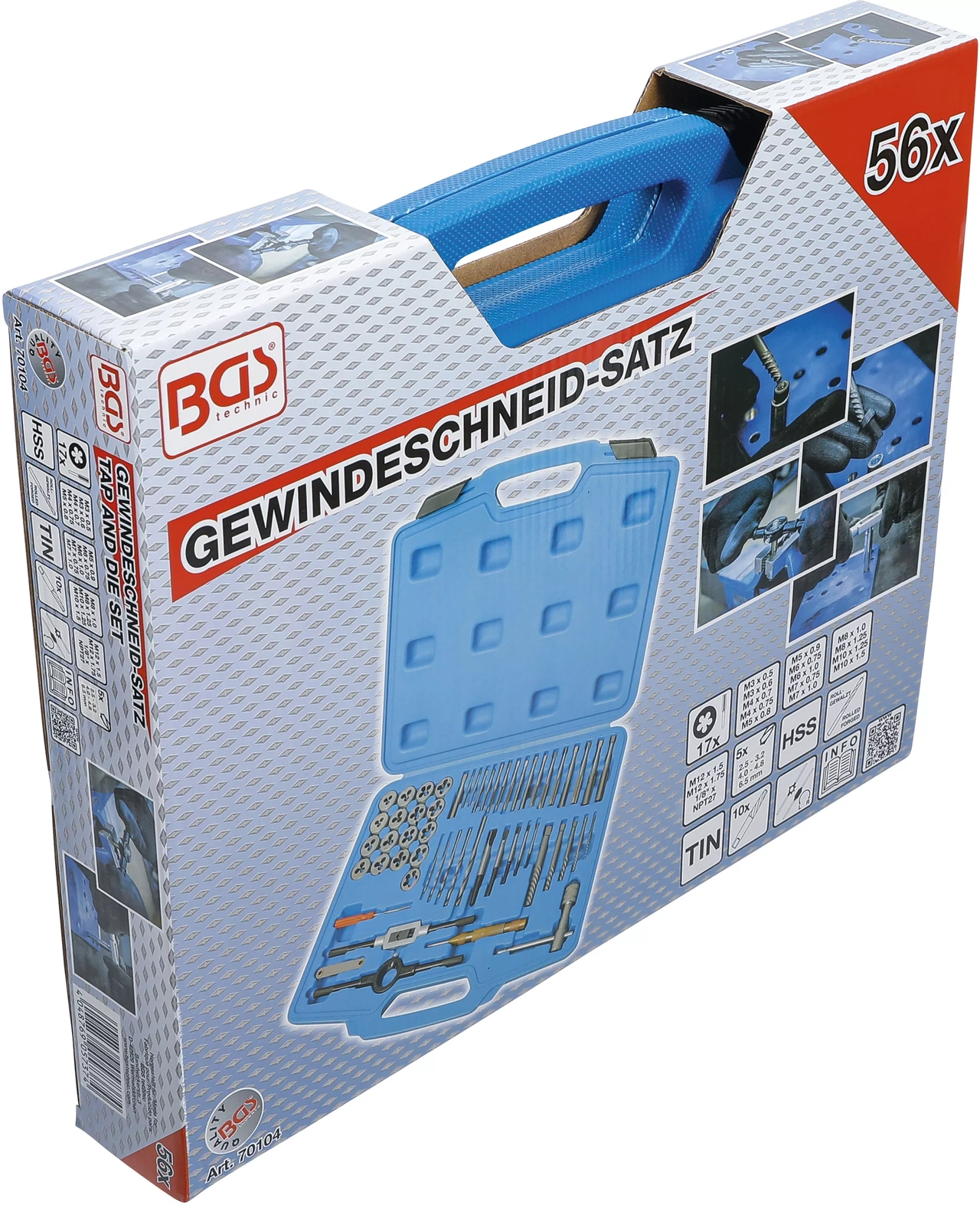 Gängverktyg-sats | M3 - M12 | 56 delar