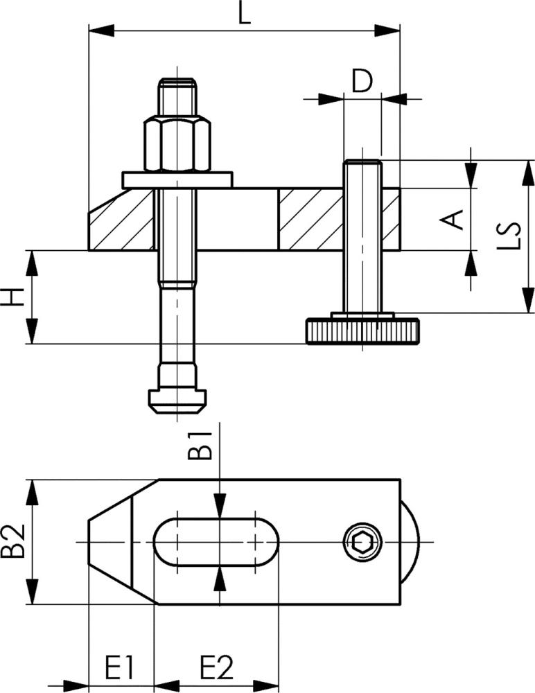 Spännjärn justerbart DIN 6314V 10/8-32mm
