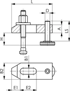 Spännjärn justerbart DIN 6314V 10/8-32mm