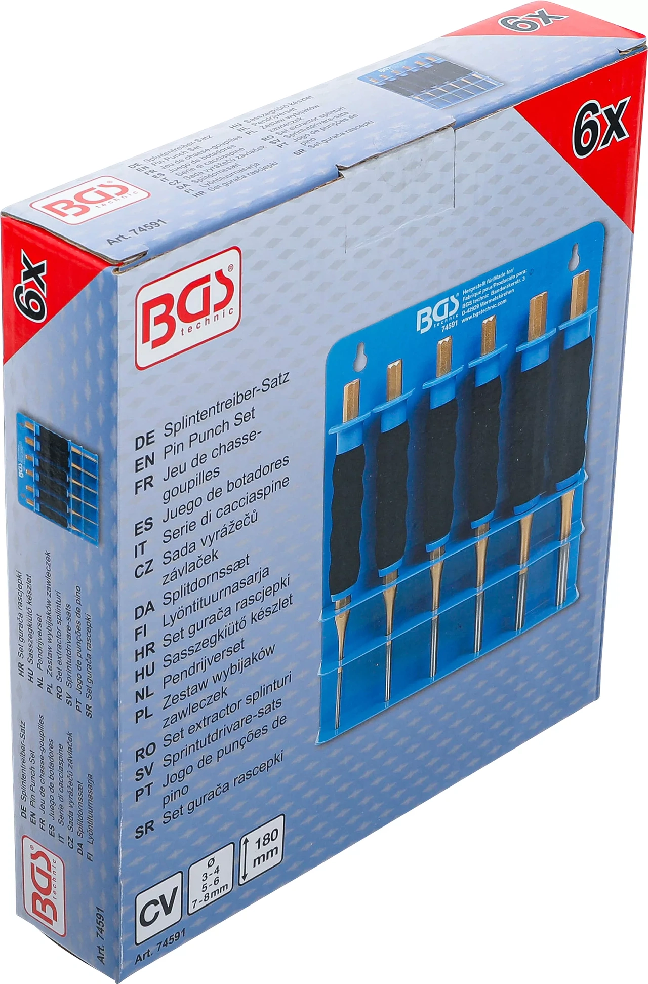 Sprintutdrivare-sats | med handskydd | 180 mm | 3 - 8 mm | 6 delar