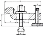 Spännjärn böjt med ställbar stödskruv 12/28-65mm Nr. 6316V