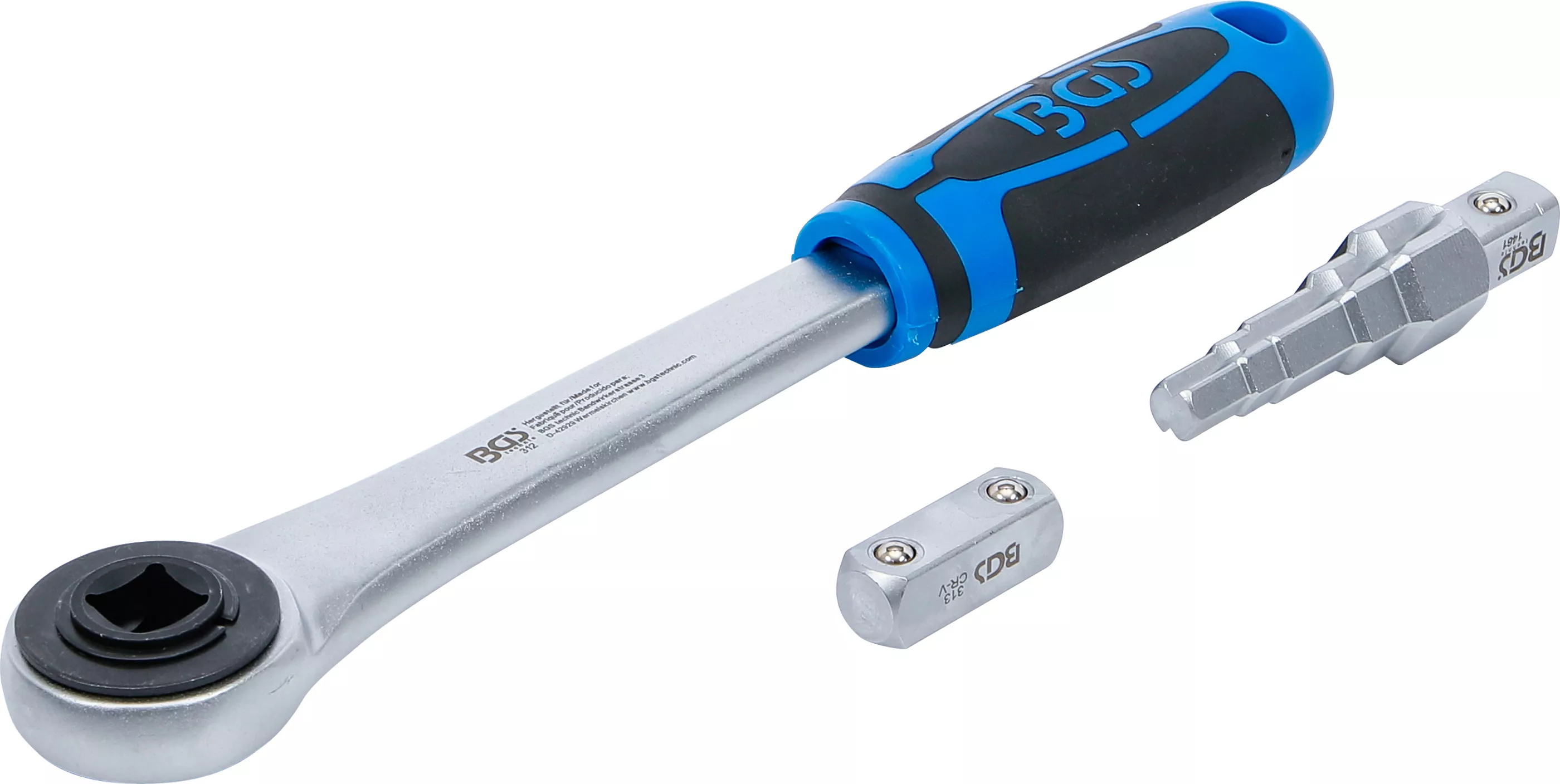 Genomstickbart med adapter och stegnyckel | Inre sexkant 12,5 mm (1/2 tum)