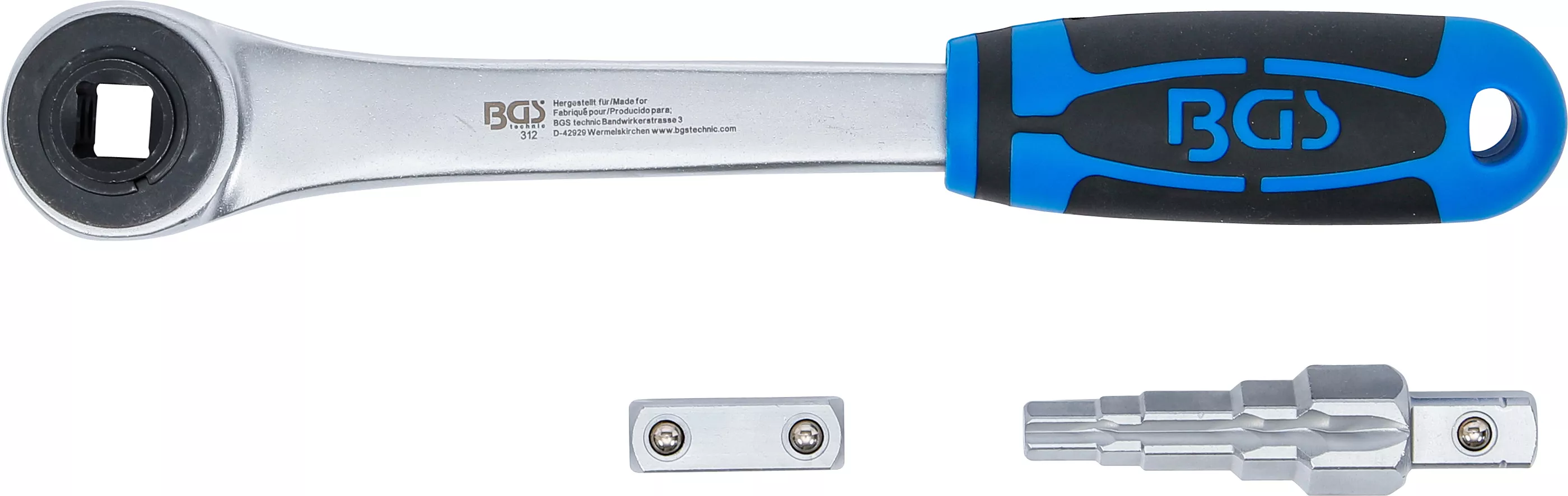 Genomstickbart med adapter och stegnyckel | Inre sexkant 12,5 mm (1/2 tum)