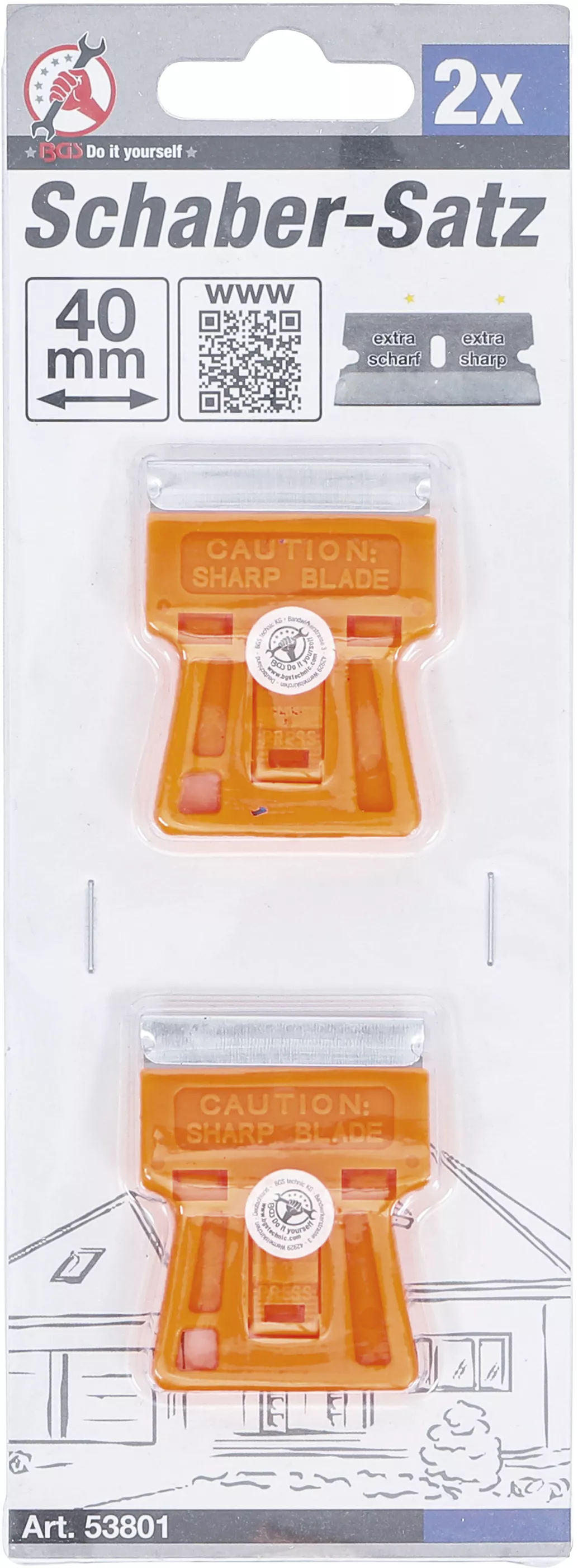 Skrapa-sats | 40 mm | 2 delar