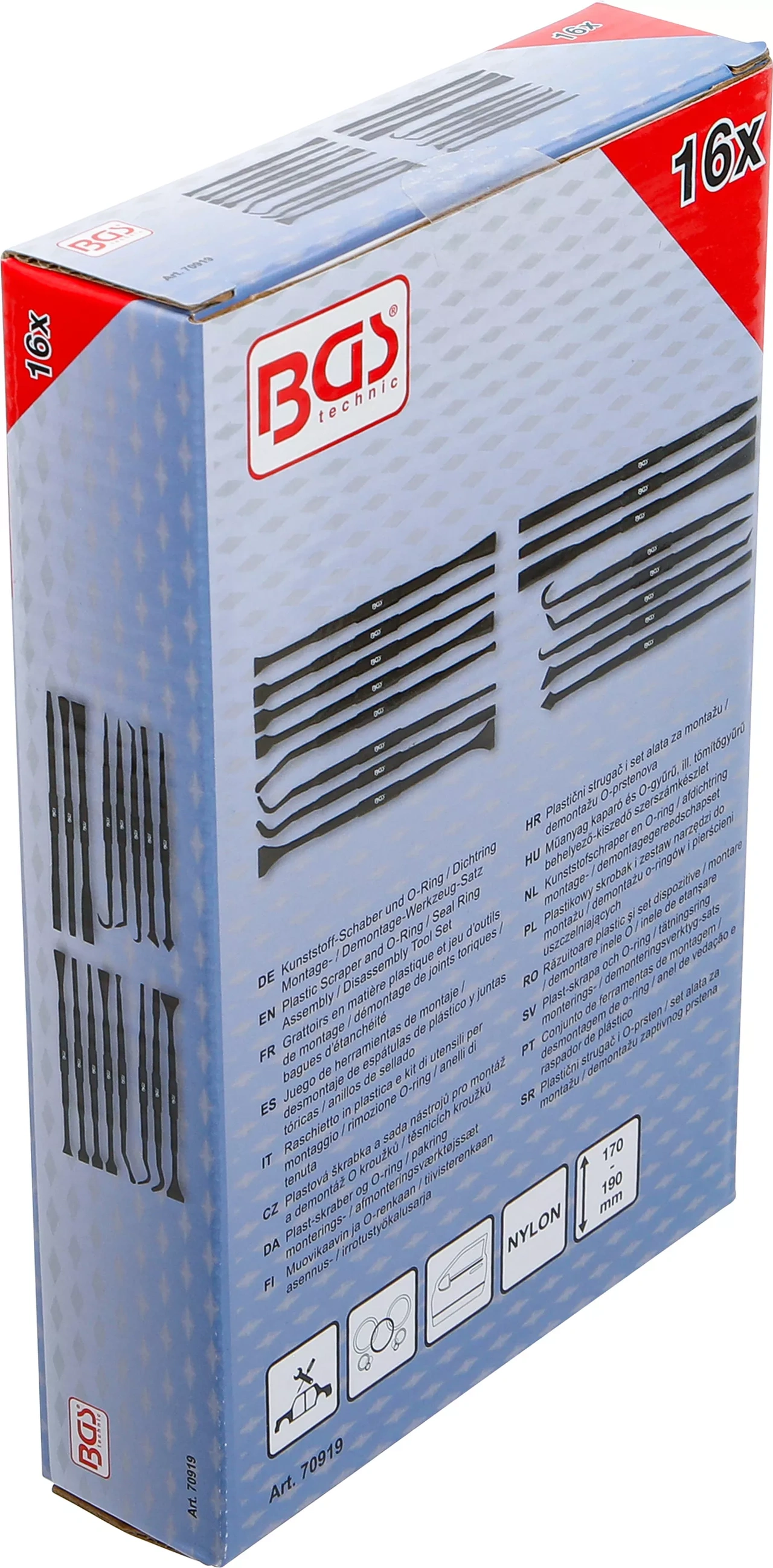 Plast-skrapa och O-ring / tätningsring monterings- / demonteringsverktyg-sats | 16 delar